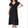 Amazon Essentials Women's Waisted Maxi Dress (Available in Plus Size), Black, Medium view 1
