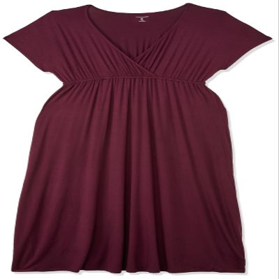 Amazon Essentials Women's Waisted Maxi Dress (Available in Plus Size), Burgundy, Small