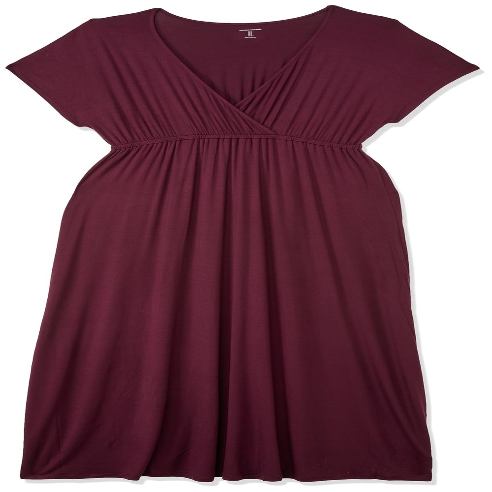 Amazon Essentials Women's Waisted Maxi Dress (Available in Plus Size), Burgundy, Small