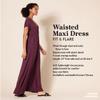 Amazon Essentials Women's Waisted Maxi Dress (Available in Plus Size), Burgundy, Small view 2