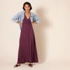 Amazon Essentials Women's Waisted Maxi Dress (Available in Plus Size), Burgundy, Small view 4