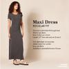 Amazon Essentials Women's Short-Sleeve Maxi Dress, Flowy, Charcoal Heather, X-Large view 2