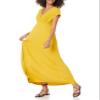 Amazon Essentials Women's Waisted Maxi Dress (Available in Plus Size), Dark Yellow, Large view 1