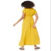 Amazon Essentials Women's Waisted Maxi Dress (Available in Plus Size), Dark Yellow, Large view 3