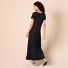 Amazon Essentials Women's Short-Sleeve Maxi Dress, Flowy, Black, XX-Large view 3