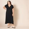 Amazon Essentials Women's Waisted Maxi Dress (Available in Plus Size), Black, X-Large view 4
