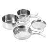 Camping Cookware Set, 4Pcs Stainless Steel Mess Kit with Foldable Handles, Portable Backpacking Cookware, Non-Stick Pots and Pans for Camping, Hiking & Outdoor Cooking view 1