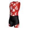 Sparx Men`s Triathlon Suit Trisuit Race Skinsuit Cycling Speed Suit Italian Fabric Swimskin (Red Hisbiscus, 2XL) view 1