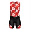 Sparx Men`s Triathlon Suit Trisuit Race Skinsuit Cycling Speed Suit Italian Fabric Swimskin (Red Hisbiscus, 2XL) view 2