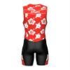 Sparx Men`s Triathlon Suit Trisuit Race Skinsuit Cycling Speed Suit Italian Fabric Swimskin (Red Hisbiscus, 2XL) view 4