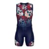 Sparx Men`s Triathlon Suit Trisuit Race Skinsuit Cycling Speed Suit Italian Fabric Swimskin (Navy Skulls, Medium) view 2