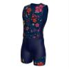 Sparx Men`s Triathlon Suit Trisuit Race Skinsuit Cycling Speed Suit Italian Fabric Swimskin (Navy Floral, Small) view 1
