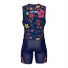 Sparx Men`s Triathlon Suit Trisuit Race Skinsuit Cycling Speed Suit Italian Fabric Swimskin (Navy Floral, Small) view 4
