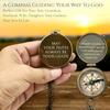 Personalized Inscription Antique Brass Compass Engraved with Leather Case Son Mom Children Gift Baptism Birthday Working Compass (Personalized) view 2