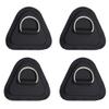 4 Pieces Pad/Patch D Rings for PVC Inflatable Boat Canoe Raft Stainless Steel D-Ring Dinghy Kayak Surfboard Paddle Board (Black)