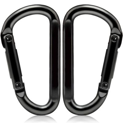 EZYA Carabiner Clip, 860lbs, 3" Iron Heavy Duty Carabiner, D Shape Hook - Hammocks, Camping, Hiking Accessories, Keychains, Caribiniers for Dog Leash, Yoga Swing, Gym etc, Black