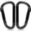 EZYA Carabiner Clip, 860lbs, 3" Iron Heavy Duty Carabiner, D Shape Hook - Hammocks, Camping, Hiking Accessories, Keychains, Caribiniers for Dog Leash, Yoga Swing, Gym etc, Black view 1