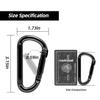 EZYA Carabiner Clip, 860lbs, 3" Iron Heavy Duty Carabiner, D Shape Hook - Hammocks, Camping, Hiking Accessories, Keychains, Caribiniers for Dog Leash, Yoga Swing, Gym etc, Black view 2
