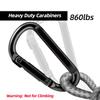 EZYA Carabiner Clip, 860lbs, 3" Iron Heavy Duty Carabiner, D Shape Hook - Hammocks, Camping, Hiking Accessories, Keychains, Caribiniers for Dog Leash, Yoga Swing, Gym etc, Black view 4