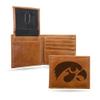 Rico Industries NCAA Iowa Hawkeyes Brown Personalized/Custom Laser Engraved Billfold Wallet - Slim/Light Weight - Great Gift view 1
