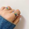 6mm Wide Square Rainbow LGBT Pride Band Rings Chuky Thick Black Enameled Stainless Steel Eternity Promise Statement Engagement Couple Rings Love is Love Finger Knuckle Rings Boyfriend Girlfriend Christmas Valentines Gifts (Silver, 12) view 3