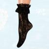 Cherisia 5 Pairs Women Ruffle Ankle Socks Trim Lace Frilled Dress Socks Set, Princess Fashion Cute Anklet (Pure Black Rose) view 4