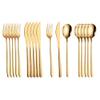 Silverware Set, 18pcs Dinnerware Set 304 Stainless Steel Cutlery Black Gold Camping Tableware Reusable Korean Utensils Spoon Fork Knife Travel BY ZZYY (Color : Gold) view 1