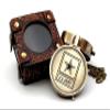5MoonSun5's US Army Engraved Brass Military Compass Nautical Marine Compass for Army Person Survival Navigation Compass for Hiking Camping Hunting with Leather Display Case view 1