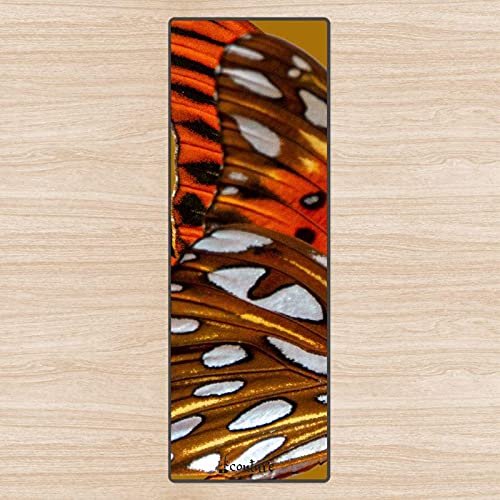Butterfly Yoga Mat- Wings of Gold - Eco Friendly Hessian Lattice Non Slip Base Yoga Mat Pilates Home Exercise with Hand Carrying Strap Natural Rubber Recommended 1/4 inch Thickness