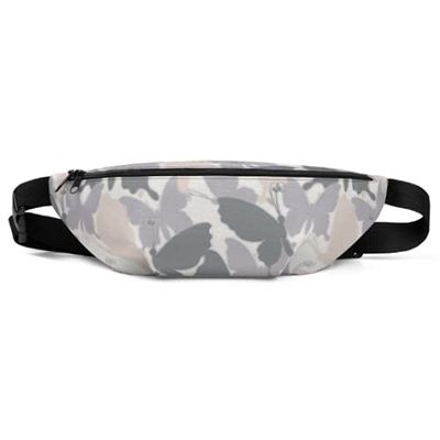 Fanny Pack- Butterfly Collection Neutrals - Fanny Pack for Women Designer Fanny Pack Nature Fanny Pack Hip Purse Large City Bag Hip Bag Bum Bag Lightweight Travel Purse Phone Bag