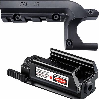 GOTICAL M1911 Picatinny Rail Mount for Hunting Shooting | 1911 Rail Adapter Strong Grips (Combo of 2 -Rail Mount & Red Laser)