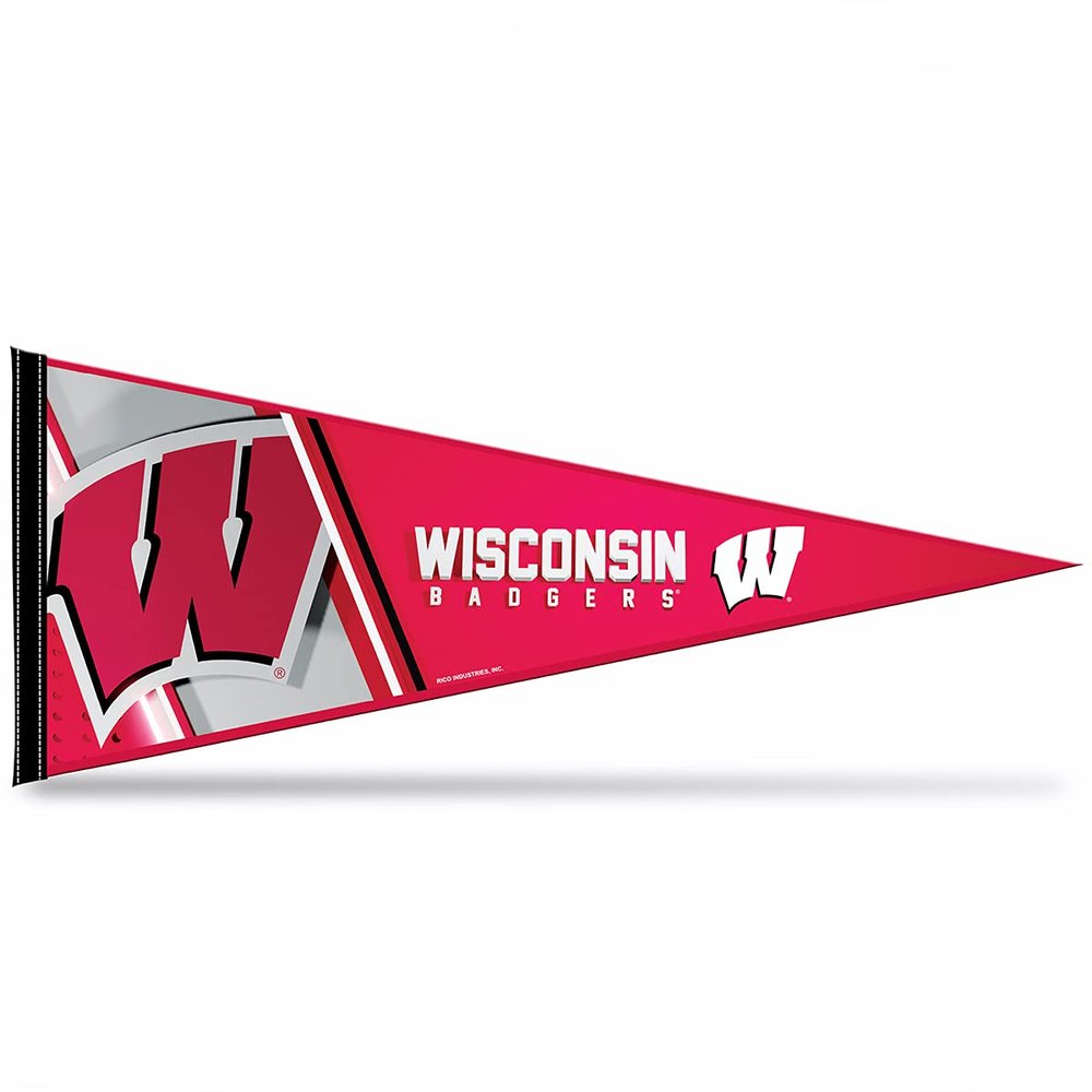Rico NPNT450101 Wisconsin University Soft Felt 12" X 30" Pennant With Header Card