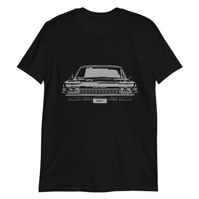 1967 Chevy Impala Antique Classic Car Short-Sleeve Unisex T-Shirt Black