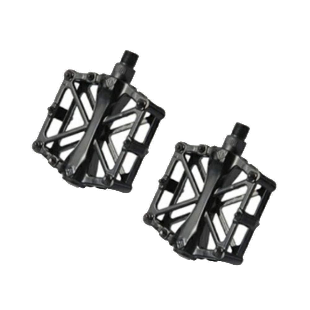 SJHY Bicycle Accessories Bicycle Mountain Bike Cycling Bearing Alloy Flat-Platform Pedals 9/16 Light Bicycle Bearing Pedal Bike Parts (Color : Black)