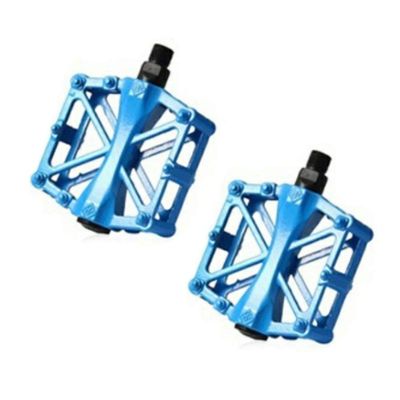 SJHY Bicycle Accessories Bicycle Mountain Bike Cycling Bearing Alloy Flat-Platform Pedals 9/16 Light Bicycle Bearing Pedal Bike Parts (Color : Blue)