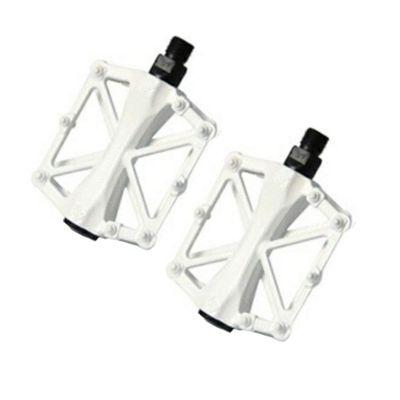 SJHY Bicycle Accessories Bicycle Mountain Bike Cycling Bearing Alloy Flat-Platform Pedals 9/16 Light Bicycle Bearing Pedal Bike Parts (Color : White)