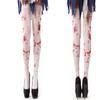 Dzrige 2 Pairs Halloween Blood Stained Stockings Horror Bloody Thigh High Socks for Halloween Women Girls Festival Cosplay Costume view 3