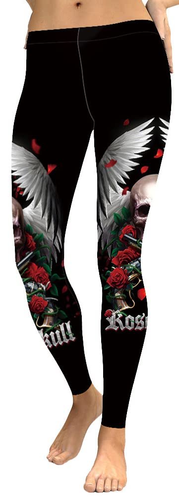 Sister Amy Women's Digital Skulls Printted Ankle Elastic Tights Leggings Skulls XX-Large