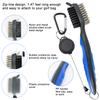 QINIZX 3 Pack Golf Club Brush and Club Groove Sharpener Cleaner Tool Set with Retractable Zip-line Carabiner, U & V-Grooves, Re-Grooving and Cleaning Tool Kit Portable for Golf Club Bag Accessories view 2