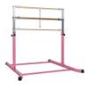 Pro-Gymnastics Gymnastics Training Bar Kip Bar Horizontal Bar Professional Junior Gymnastic High Bar Asymmetric Bar 13 Level Height Adjustable Expandable 3 to 5 FT Cushioned Bar & Curved Legs (Pink) view 4