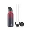 Arslo Stainless Steel Water Bottle with Straw - Insulated Water Bottle for Sports, Gym, School, Commute, Adults/Kids - Keep Cold for up to 24 Hours - Sweat/Leak-proof - 2 Lids - BPA Free view 1