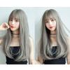 LesafeV Natural Straight Wig Machine Made Colorful Cosplay Wig Full Head Wear (60cm Grey) view 4