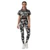 Moily Women Camo Print Hoodie Sweatsuits Mesh Sweatshirt Skinny Pants Set Jogger 2 Piece Tracksuit Gray Large view 1