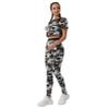 Moily Women Camo Print Hoodie Sweatsuits Mesh Sweatshirt Skinny Pants Set Jogger 2 Piece Tracksuit Gray Large view 2