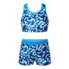 winying Kids Girls Printed Rash Guard Tankini Sport Crop Top + Swim Shorts Swimsuit Beach Summer Swimwear Blue 16 view 1