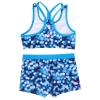 winying Kids Girls Printed Rash Guard Tankini Sport Crop Top + Swim Shorts Swimsuit Beach Summer Swimwear Blue 16 view 4