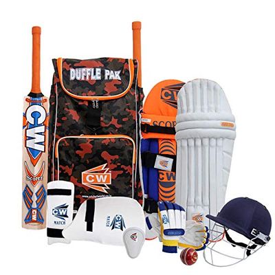 CW Bouncer Cricket Set Right Hand Senior Cricket Set Full Size Cricket Set Adults Junior Club Complete Cricket Set Youth Lightweight Protective Equipment Set Training & Practice Kit Game Set Size 3