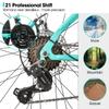 HH HILAND 26 Inch Womens Mountain Bike, with Step-Through Frame, 21 Speeds, Suspension Fork MTB, Bicycle for Women Men Adult Green view 4
