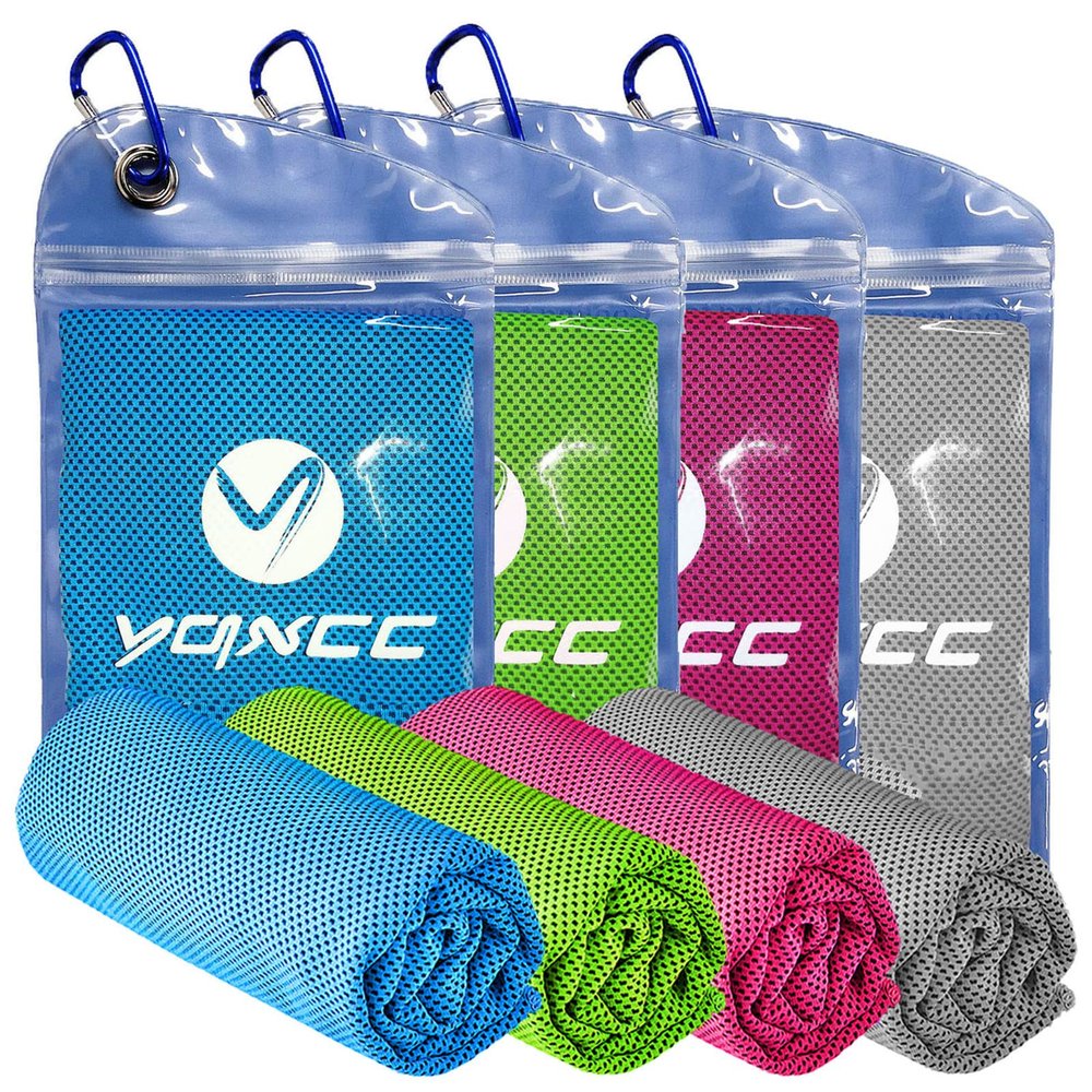 YQXCC Cooling Towels | 4 Pack 40"x12" | Cool for Neck | Microfiber Soft Breathable Chilly | for Sports, Yoga, Golf, Gym, Camping, Running, Workout & More Activities