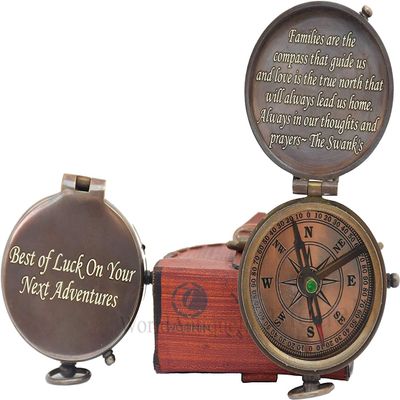WOANIN Engraved Personalized Compass Best- Sundial Pocket Compass for Men and Women, Gift for Mon, Gift for Her, Thanksgiving Gift